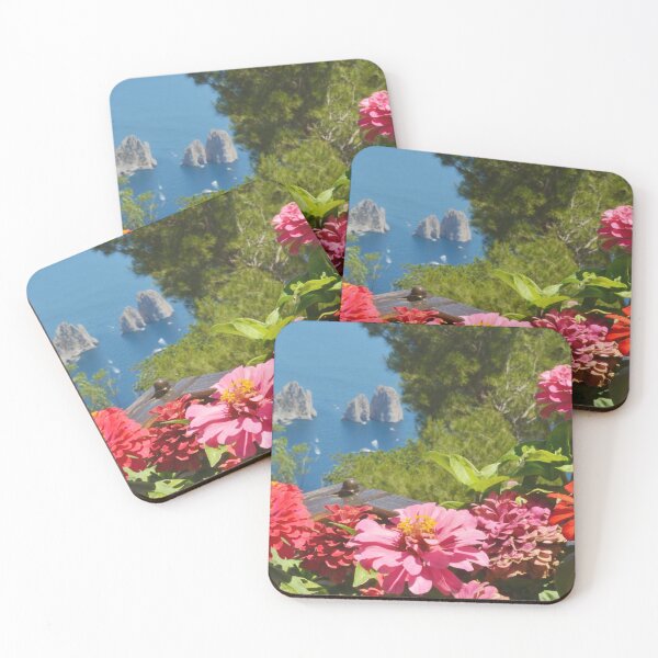 Item preview, Colorful Flowers and View of Capri Famous Rocks in Italy designed and sold by CarolinaReina.