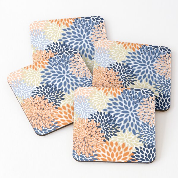 Item preview, Floral Blooms, Orange, Yellow, Blue designed and sold by meggydesigns.