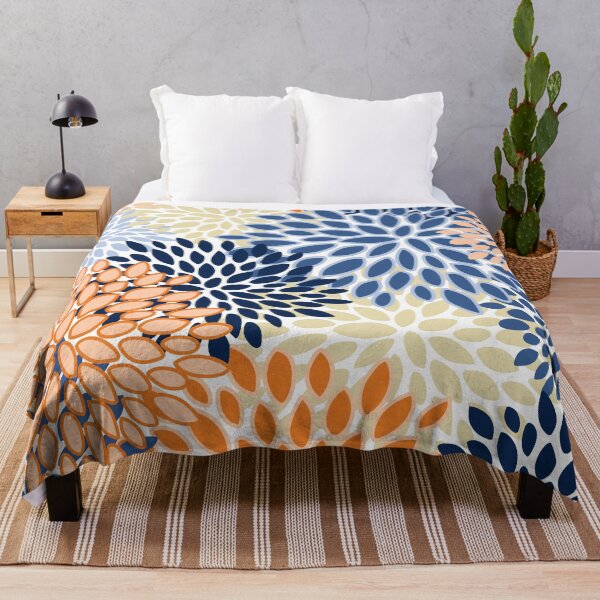 Item preview, Floral Blooms, Orange, Yellow, Blue designed and sold by meggydesigns.