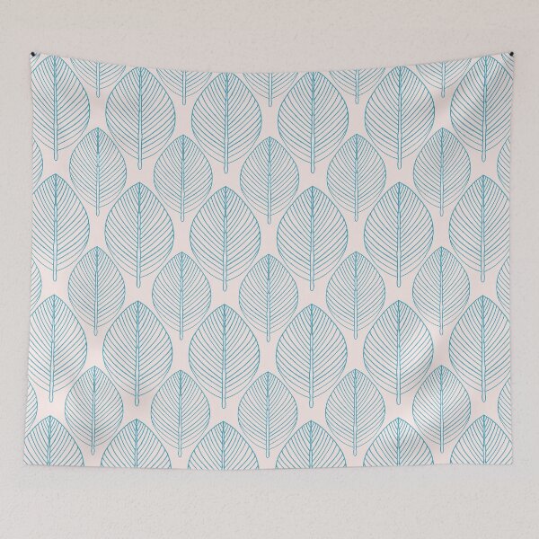 Item preview, Tropical foliage in cream and turquoise  designed and sold by FrancesPoff.
