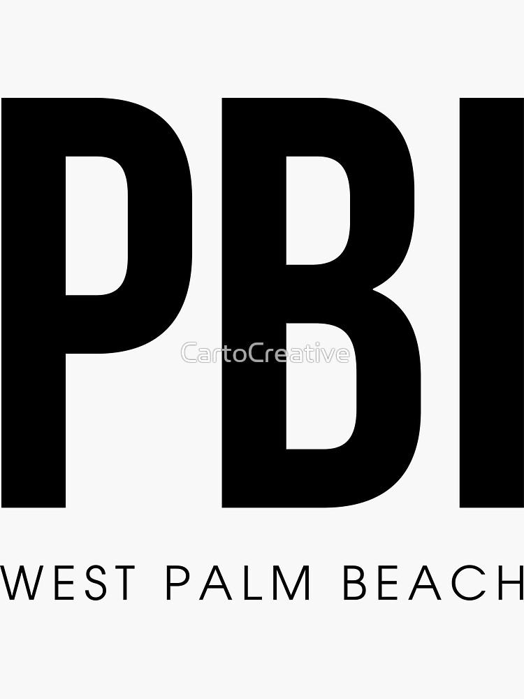 "PBI West Palm Beach Airport Code" Sticker by CartoCreative Redbubble