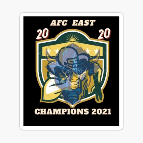 Buffalo Bills 2020 AFC East Champions Vinyl Sticker 3.3"x3.8"