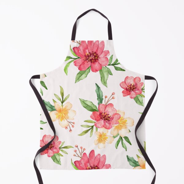 Aperçu de l'œuvre Motif fleuri blanc esthétique, motif de fleurs, motif de fleurs rouges esthétiques et de fleurs jaunes créée et vendue par BeTheVibe.