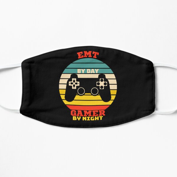 Funny Emt Gaming Vintage - video games lovers Flat Mask