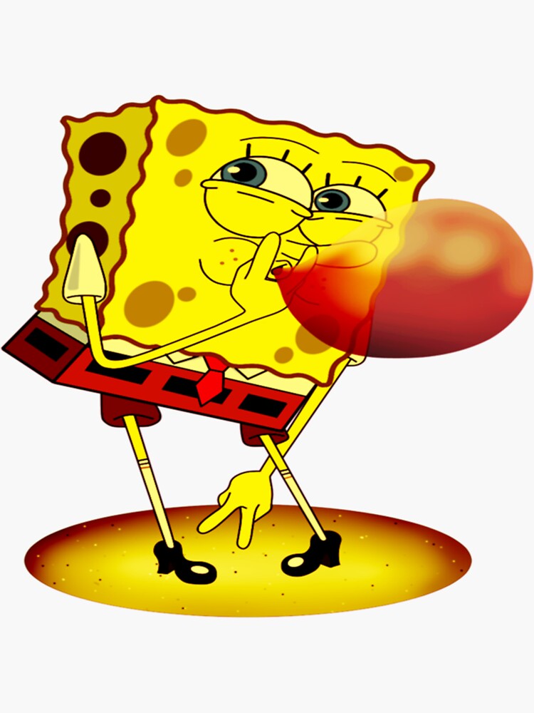Pegatina «Bob Esponja Soplando Burbujas» de OWaiWalsh Redbubble
