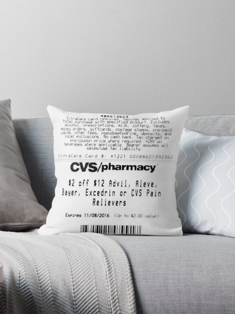 CVS Receipt Pillow for Sale by Emote Bot Redbubble