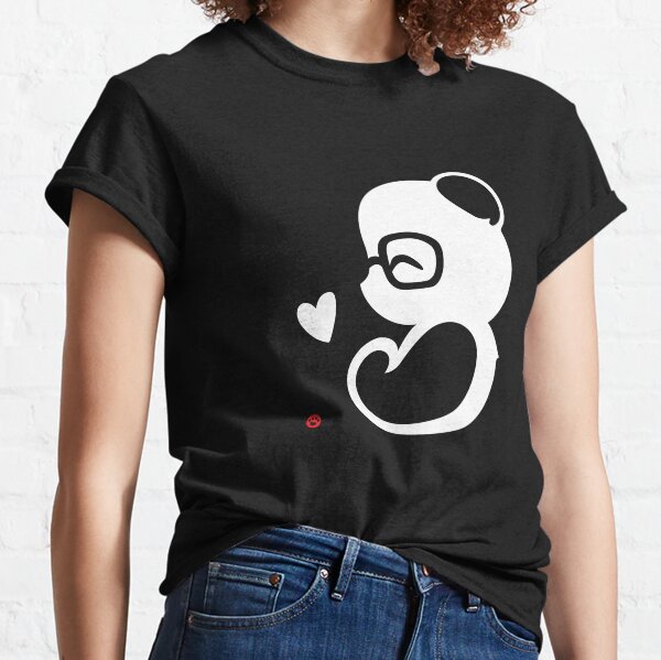 Retrato de silueta de Panda Camiseta clásica