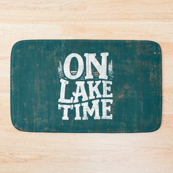 Item preview, On Lake Time Sign, Rustic Lake Sign, Lake House Turquoise Vintage Sign designed and sold by PaulLesser.