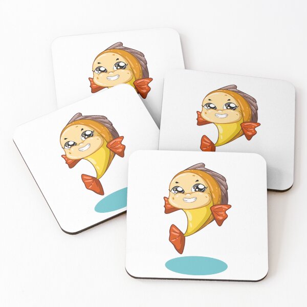 Item preview, A Laughing Yellow Red Fish With Blue Background   designed and sold by AioPaoAvery.