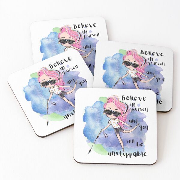 Item preview, Blind girl with walking stick 'Believe in yourself'  designed and sold by MyMintyPrinty.