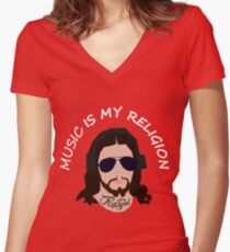 Music Women's Fitted V-Neck T-Shirt