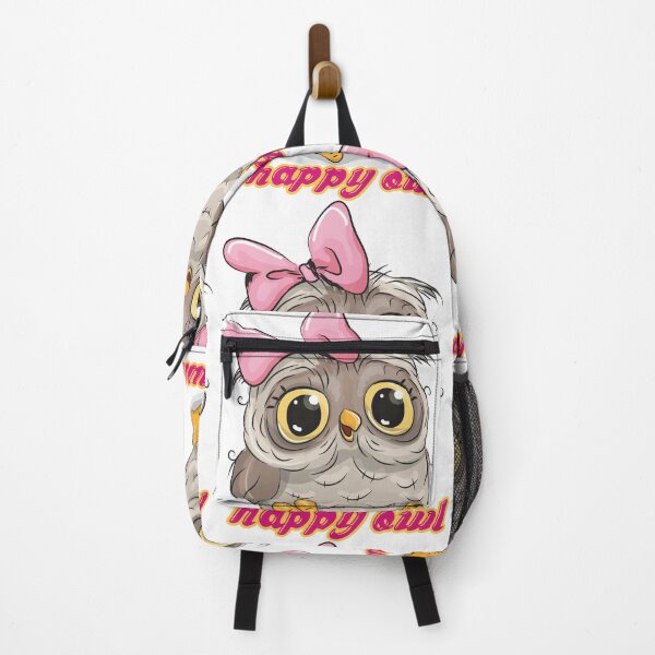 Item preview, happy owl with drawing designed and sold by Butterfly Effect.