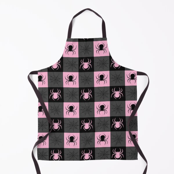 Item preview, Light pink grey and black checkered with spiders and webs designed and sold by DemonicGloom.