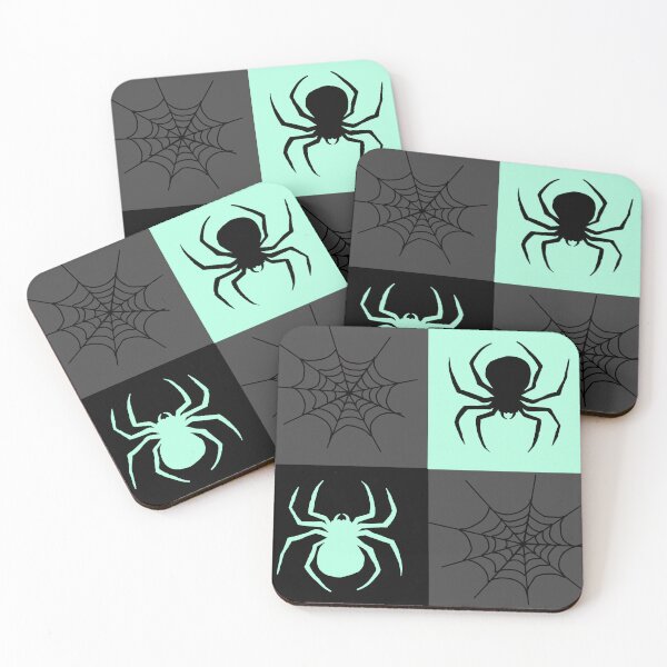 Item preview, Light grey and black checkered with spiders and webs designed and sold by DemonicGloom.