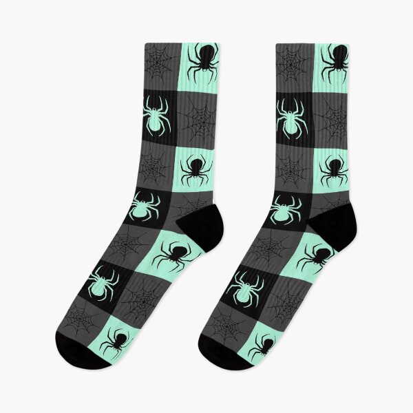 Item preview, Light grey and black checkered with spiders and webs designed and sold by DemonicGloom.