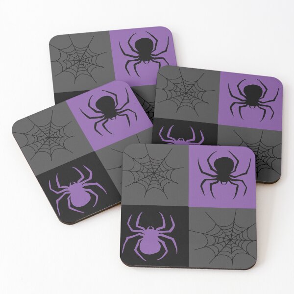 Item preview, Dark  Purple grey and black checkered with spiders and webs designed and sold by DemonicGloom.