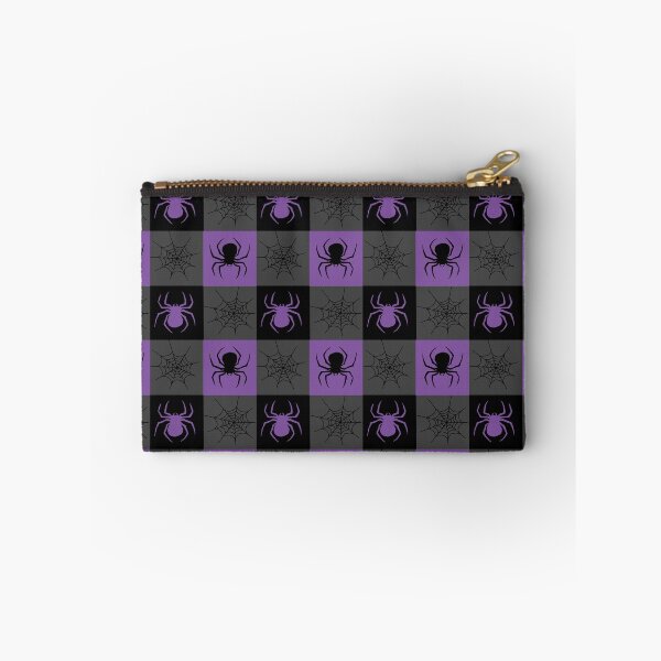 Item preview, Dark  Purple grey and black checkered with spiders and webs designed and sold by DemonicGloom.