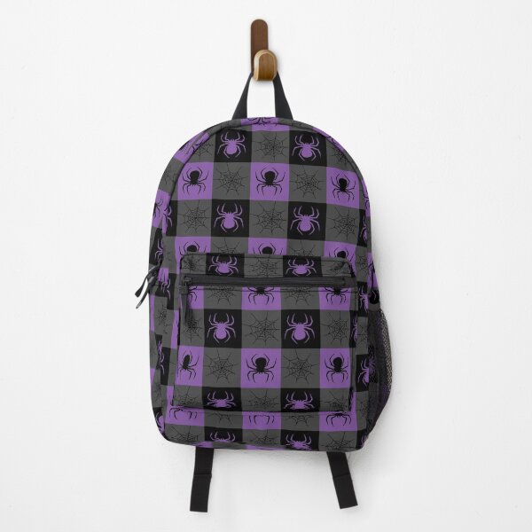 Item preview, Dark  Purple grey and black checkered with spiders and webs designed and sold by DemonicGloom.