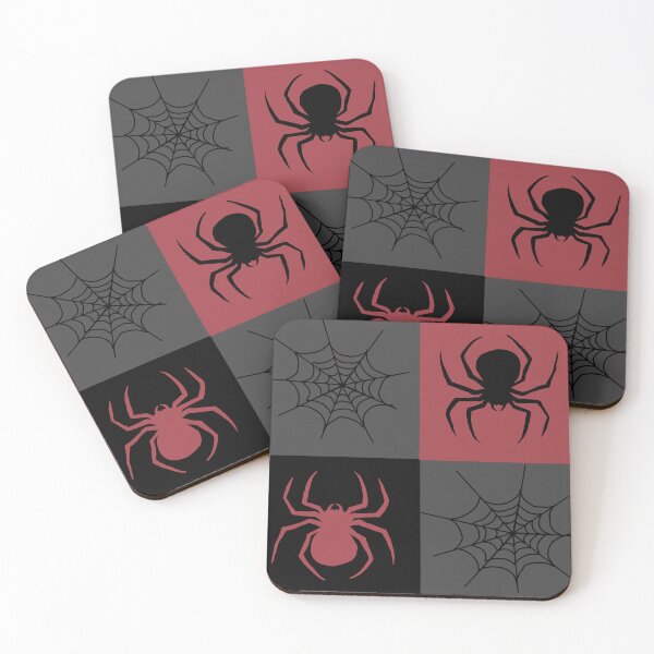 Item preview, Muted Red grey and black checkered with spiders and webs designed and sold by DemonicGloom.
