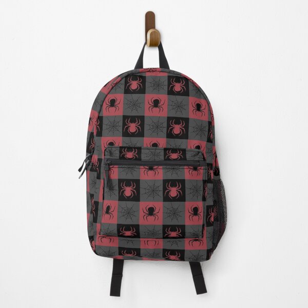 Item preview, Muted Red grey and black checkered with spiders and webs designed and sold by DemonicGloom.