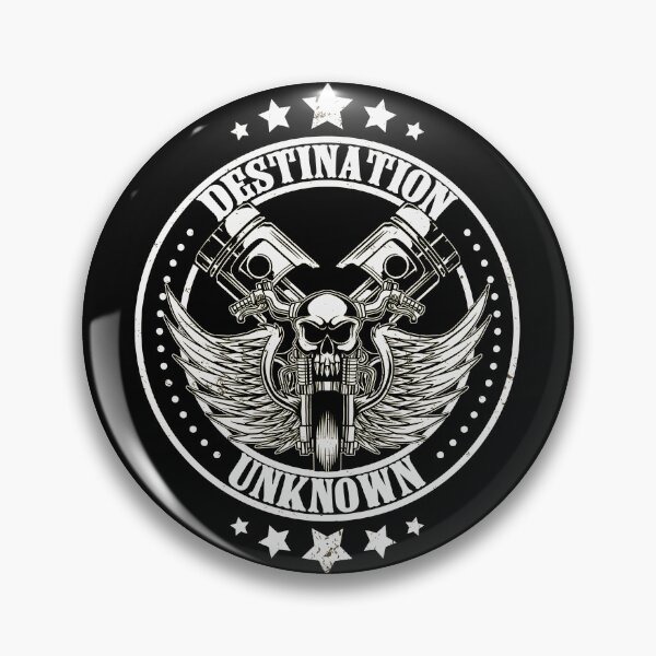 Item preview, Destination Unknown Motorcycle Club Style Badge Graphic designed and sold by GO SHIRT-TEE.