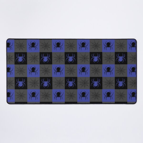 Item preview, Dark blue grey and black checkered with spiders and webs designed and sold by DemonicGloom.