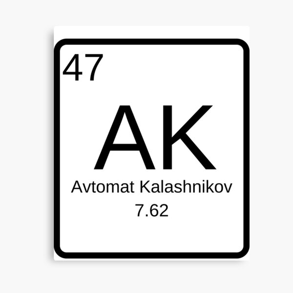 AK47 Periodic Table AK-47 Rifle Elements Design Canvas Print