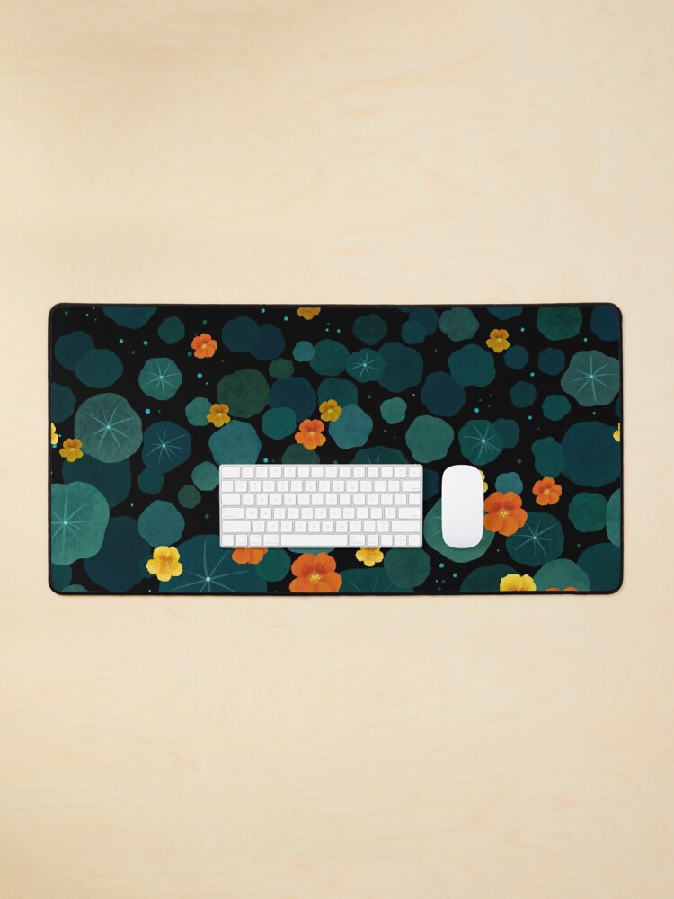 Thumbnail 1 of 5, Mouse Pad, Nasturtium Garden designed and sold by episodicDrawing.