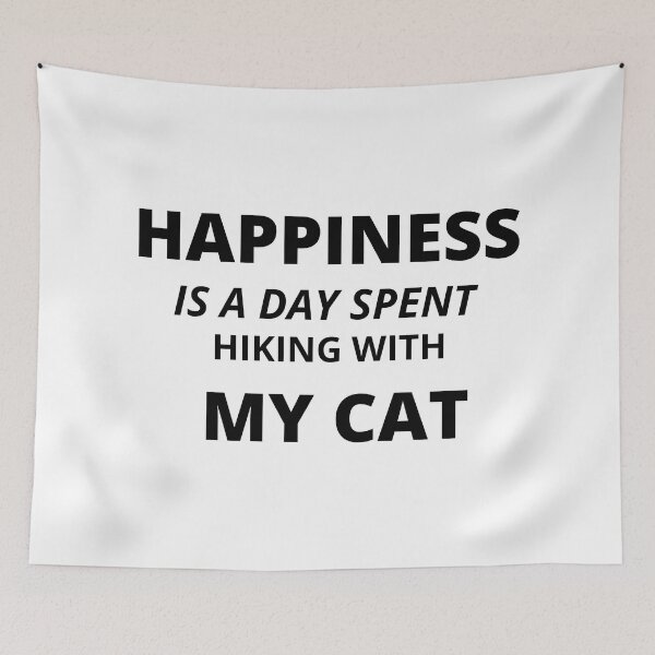 Item preview, happiness is a day spent hiking with my cat designed and sold by AGARI ★★★★★.