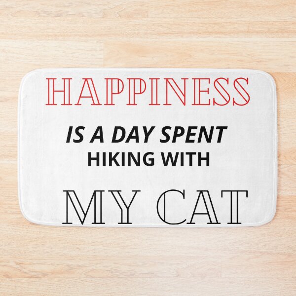 Item preview, happiness is a day spent hiking with my cat designed and sold by AGARI ★★★★★.