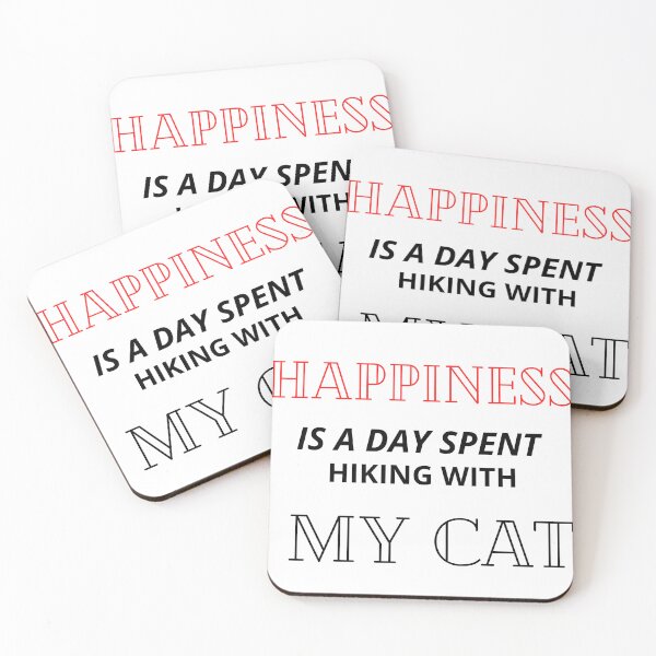 Item preview, happiness is a day spent hiking with my cat designed and sold by AGARI ★★★★★.