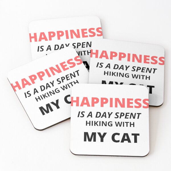 Item preview, happiness is a day spent hiking with my cat designed and sold by AGARI ★★★★★.