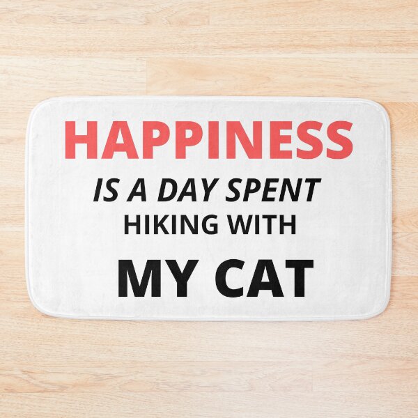Item preview, happiness is a day spent hiking with my cat designed and sold by AGARI ★★★★★.