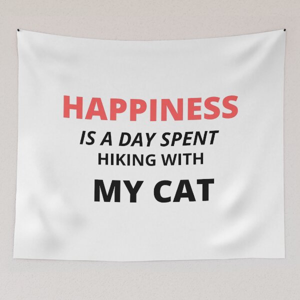 Item preview, happiness is a day spent hiking with my cat designed and sold by AGARI ★★★★★.