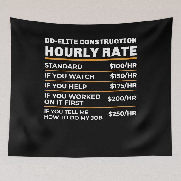 Item preview, dd Elite Construction Hourly Rate Shirt, Contractor Gifts, Funny Construction Shirts, Funny Builder T shirt, Contractor Definition Shirt, Funny Contractor Shirt designed and sold by aymob.