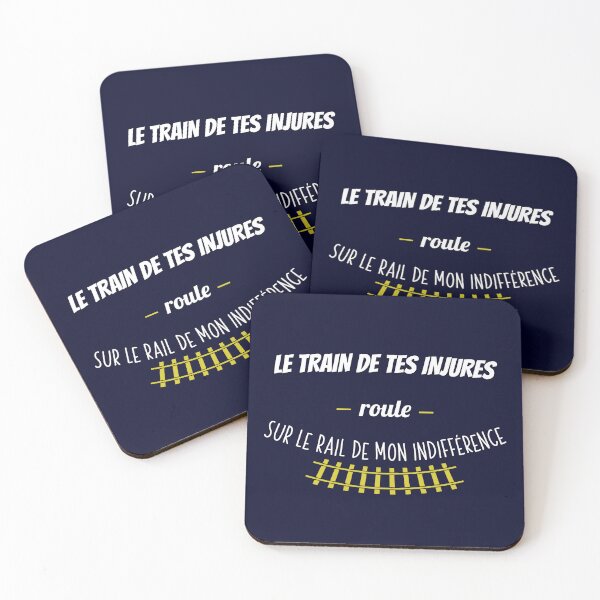 Aperçu de l'œuvre Le train de tes injures roule sur le rail de mon indifférence - idée cadeau La classe américaine  créée et vendue par Print  Androïde.