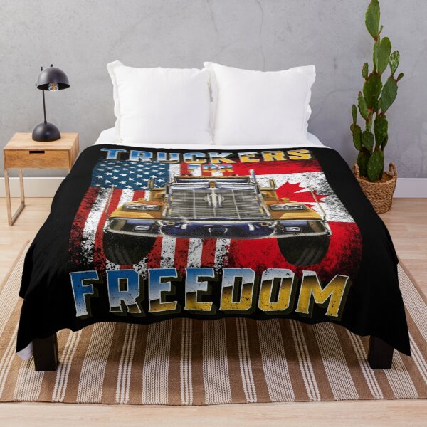 Item preview, American Flag Canada Flag Freedom Convoy 2022 TRUCKER Driver designed and sold by GraphifyArt.