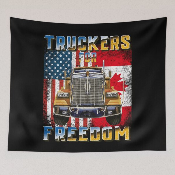 Item preview, American Flag Canada Flag Freedom Convoy 2022 TRUCKER Driver designed and sold by GraphifyArt.