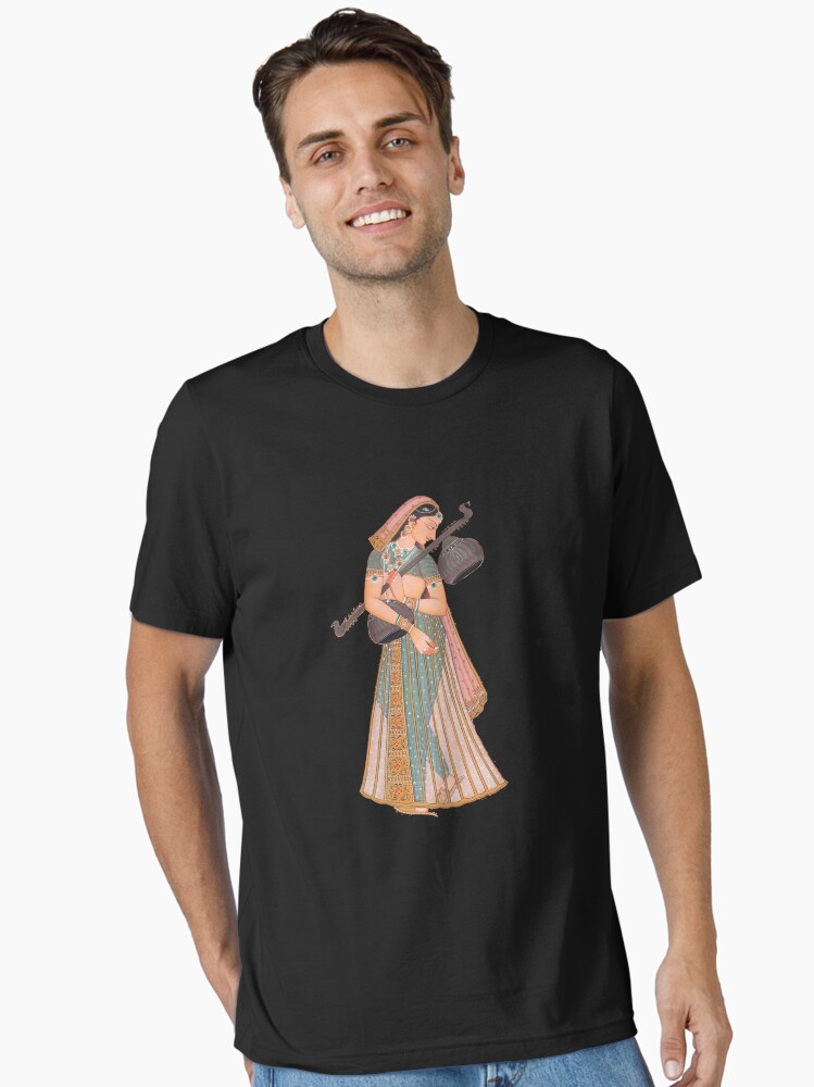 Mughal Art Woman Dancer In Elegant Eastern Dress Musical Boxy T-Shirt