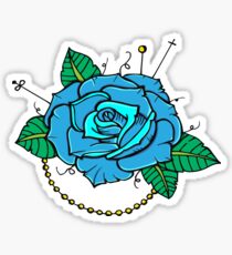 Neo-Traditional Blue Rose Sticker
