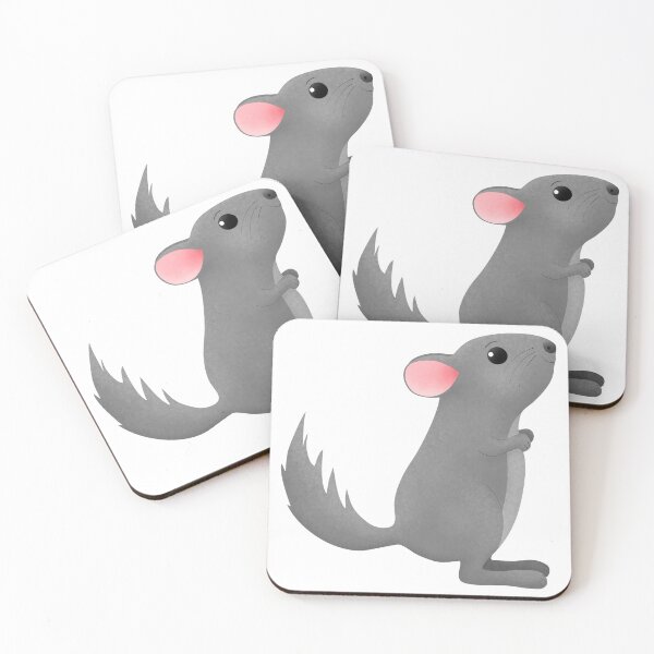 Item preview, Cute happy grey chinchilla cartoon illustration designed and sold by FrogFactory.