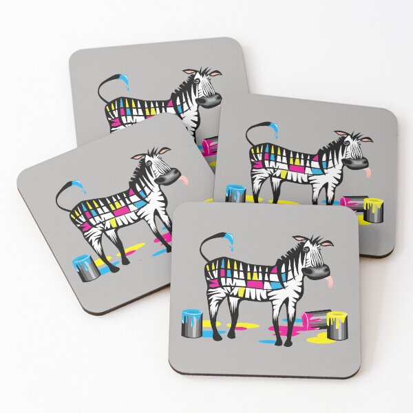 Item preview, Mondrian-loving Zebra in CMYK colors ^^ designed and sold by SorohanMedia.