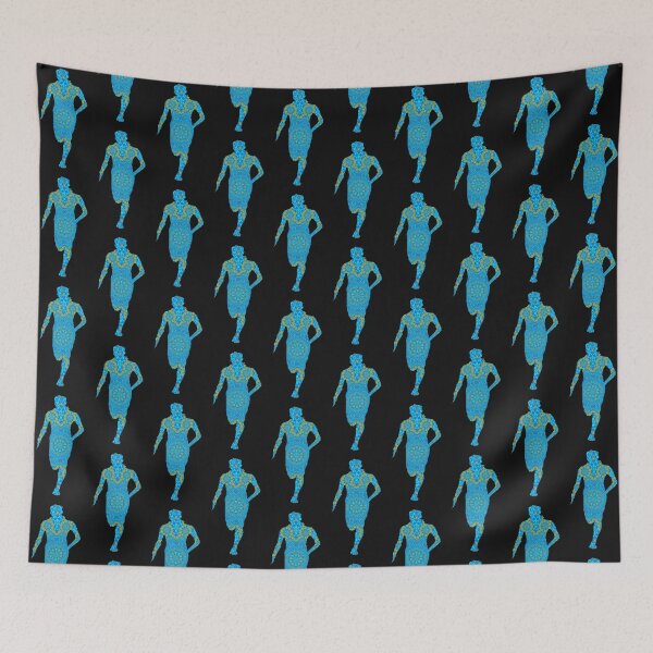 Item preview, Blue abstract runner art designed and sold by tetibright.