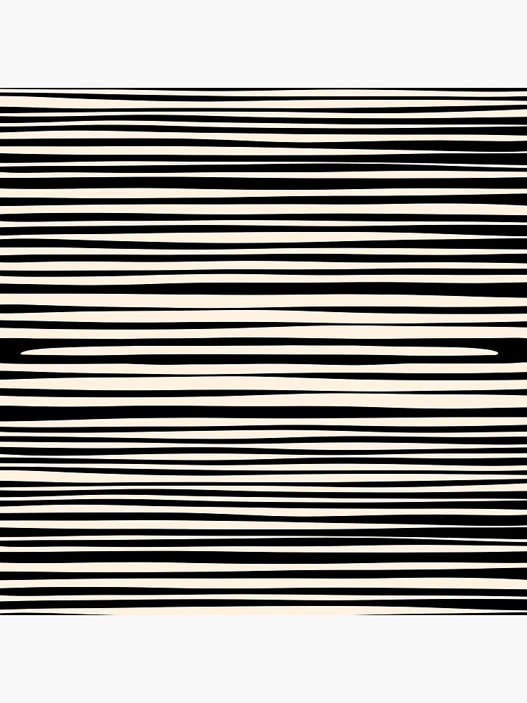 Thumbnail 5 of 5, Acrylic Block, Natural Stripes Modern Minimalist Pattern in Black and Almond Cream designed and sold by kierkegaard.