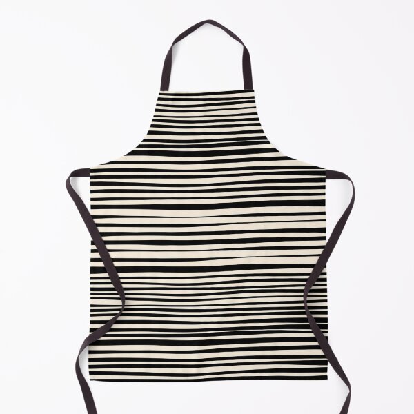 Item preview, Natural Stripes Modern Minimalist Pattern in Black and Almond Cream designed and sold by kierkegaard.