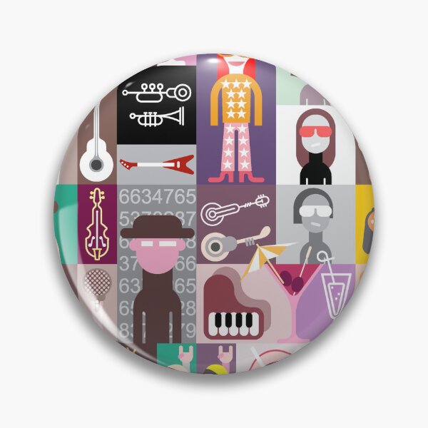 Item preview, Mosaic pop music collage | Illustration designed and sold by Pulpman.