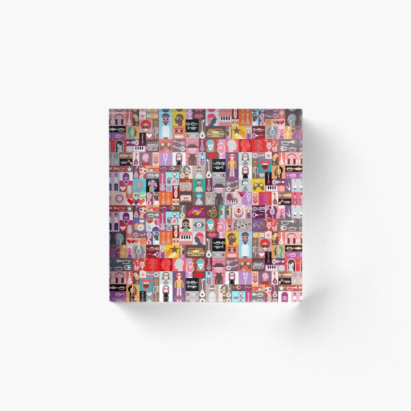 Aperçu de l'œuvre Collage de musique pop en mosaïque | Illustration créée et vendue par Pulpman.