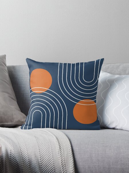 Orange navy throw pillows hotsell