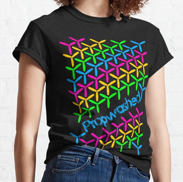Cascading Rainbow Quadcopter Propellers Classic T-Shirt