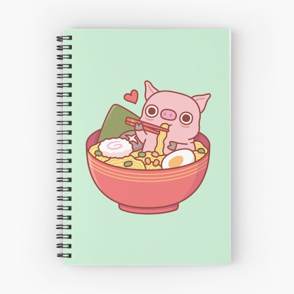 Item preview, Lindo cerdo comiendo fideos ramen en un tazón designed and sold by rustydoodle.